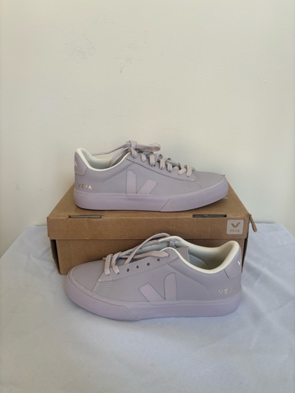 Veja Campo Leather Full Parme Size 6 Womens Sneakers NWB Eu37